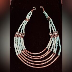 Turquoise and silver colored Costumes Necklace